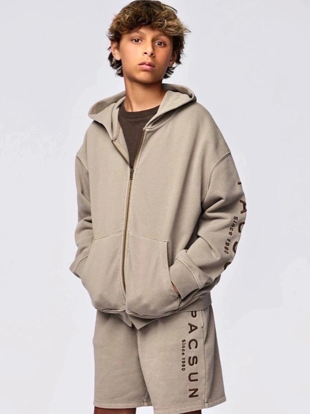 Boys PacSun Matching Hoodie & Shorts Set
